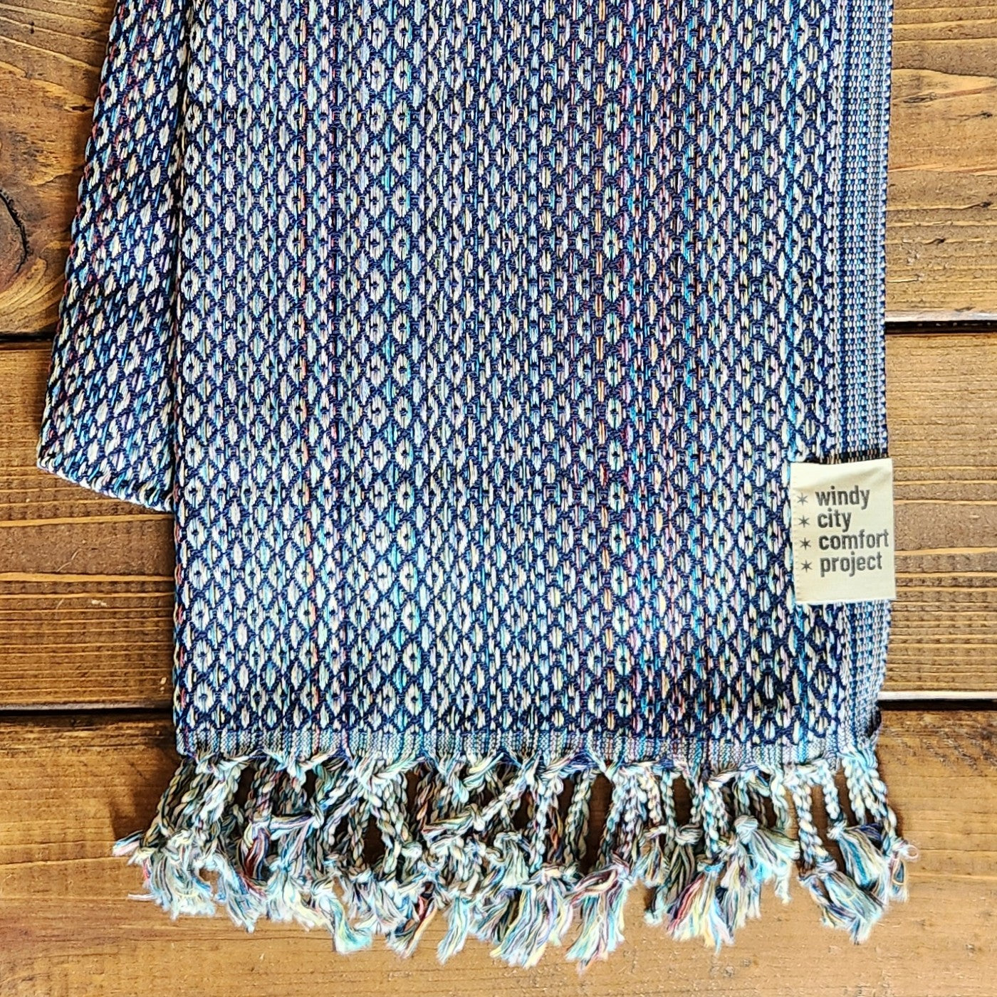 Spring Turkish Blanket - Rainbow Navy