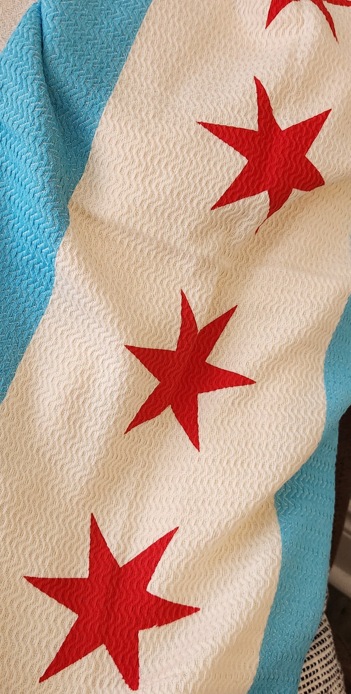 Chicago Flag Turkish Blanket - Natural