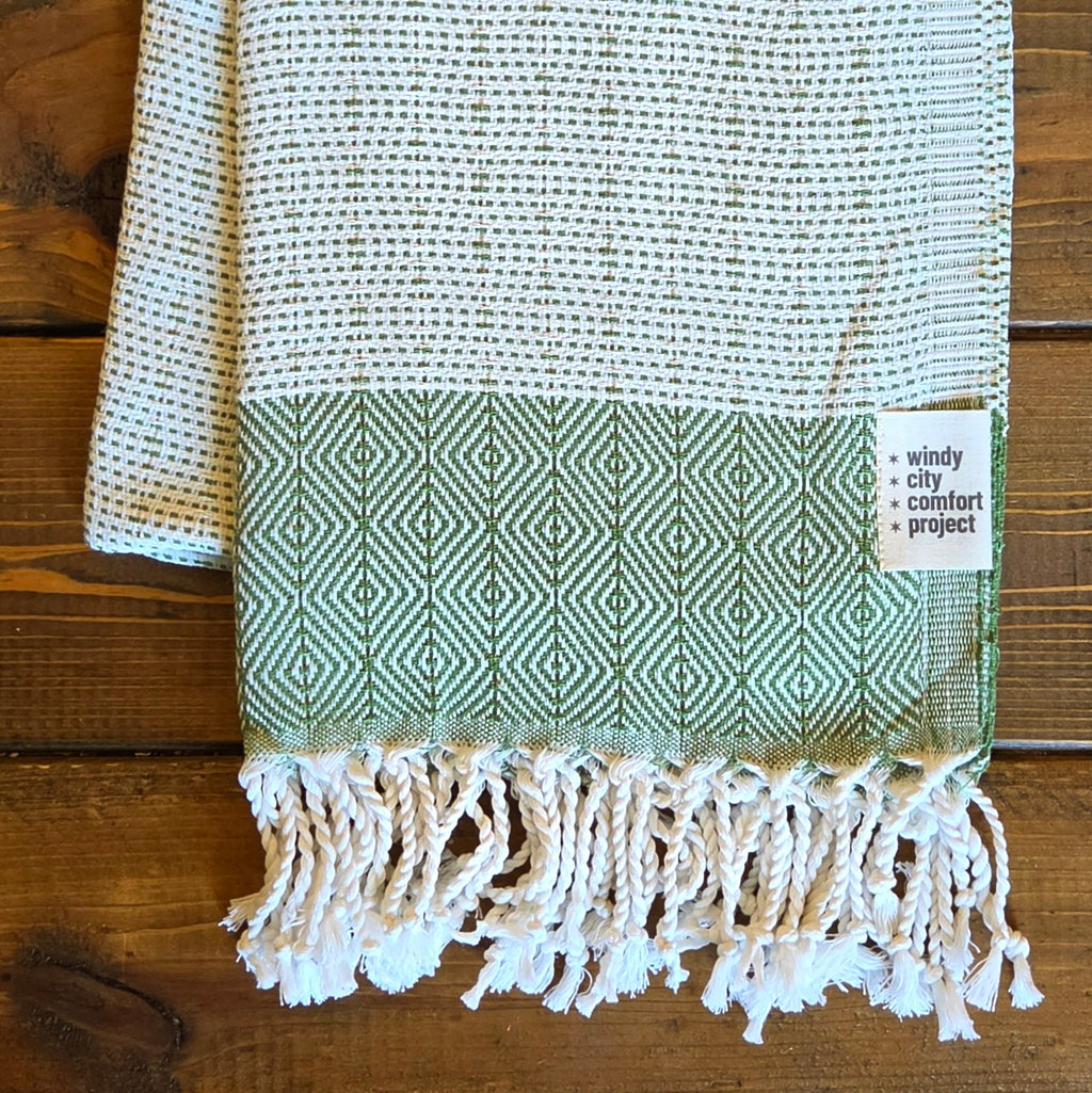 Fall Turkish Blanket - Pine Green Textured