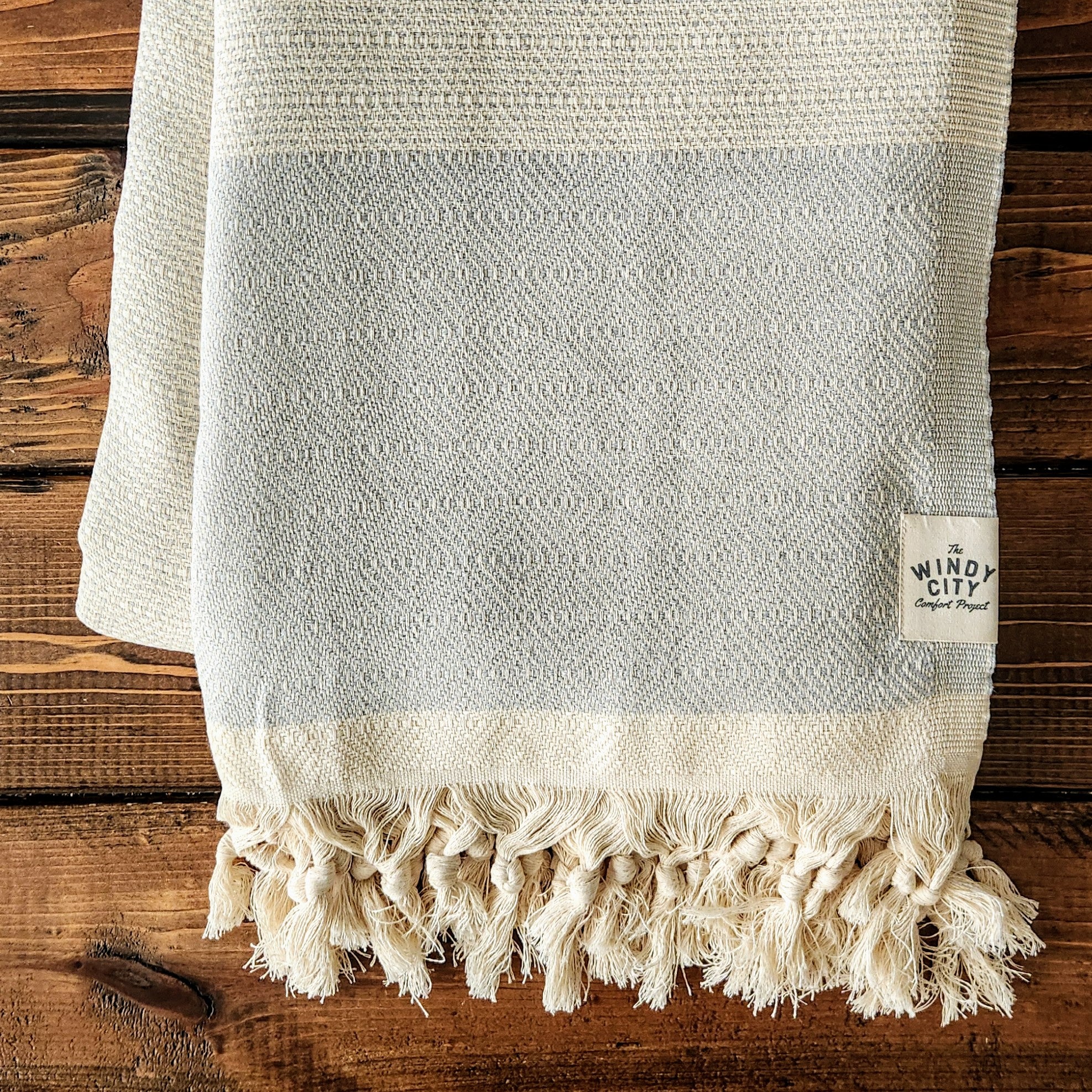 Spring XXL Turkish Blanket - White/Grey