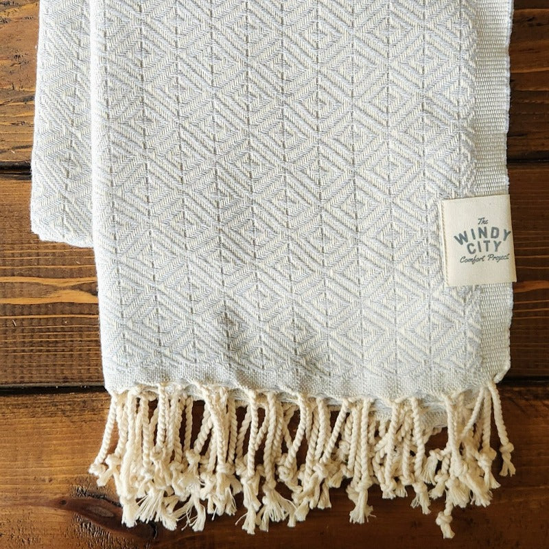 Our popular Turkish Blankets are back and even better this year! Now crafted by a family business in Turkey from 100% OEKO-TEX certified organic cotton, and slightly bigger at 72" x 38", this Turkish Towel is ready for all your spring and summer activities!&nbsp;