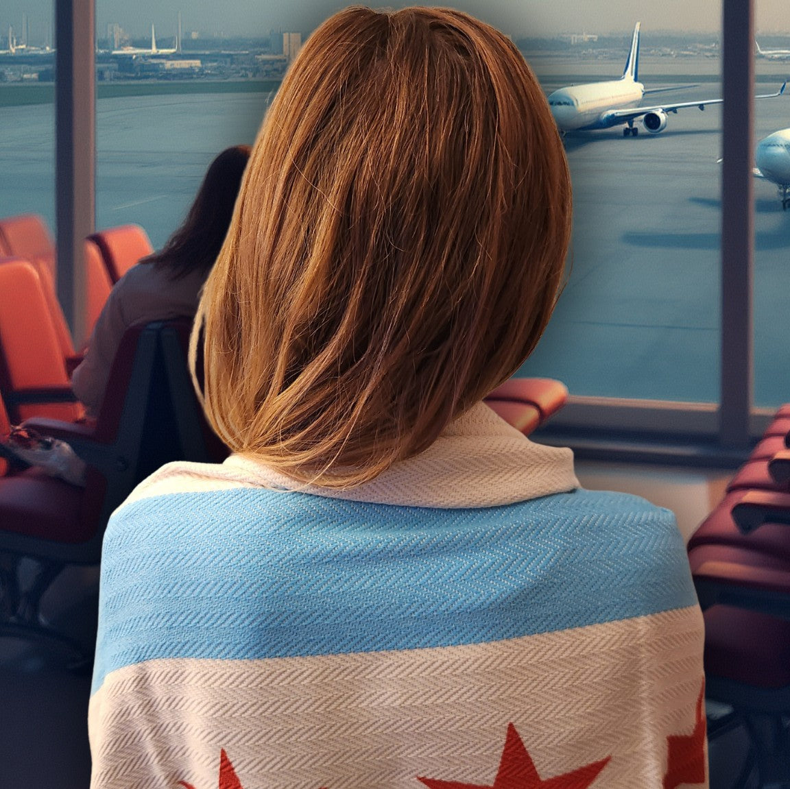 Chicago Flag Travel Blanket