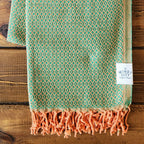 Fall Turkish Blanket - Green/Orange Dots