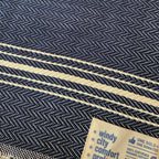 Rustic Couch Throw - Navy/Cream Stripe