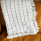Rustic Queen Throw - Cream Windowpane