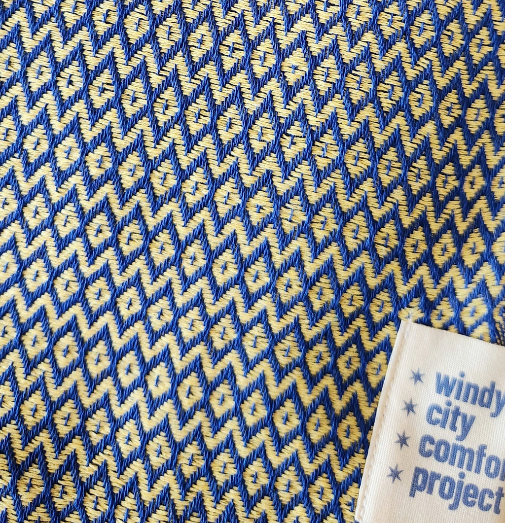 Fall Turkish Blanket - Blue/Yellow Dots