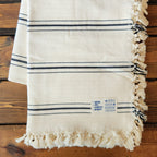 Rustic Couch Throw - Cream/Black Stripe