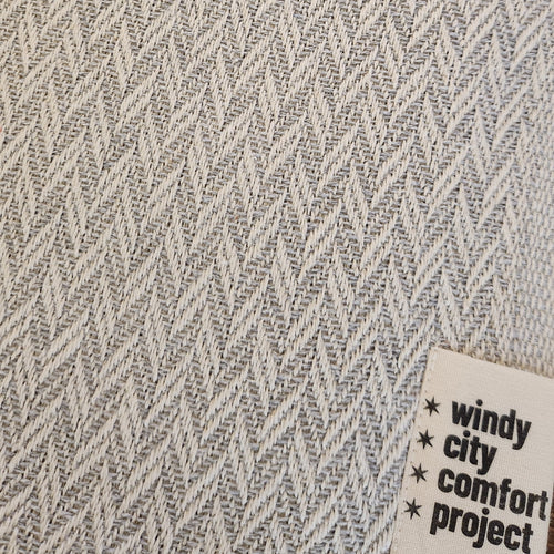 Textured Throw - Light Grey Chevron Tassel-Free