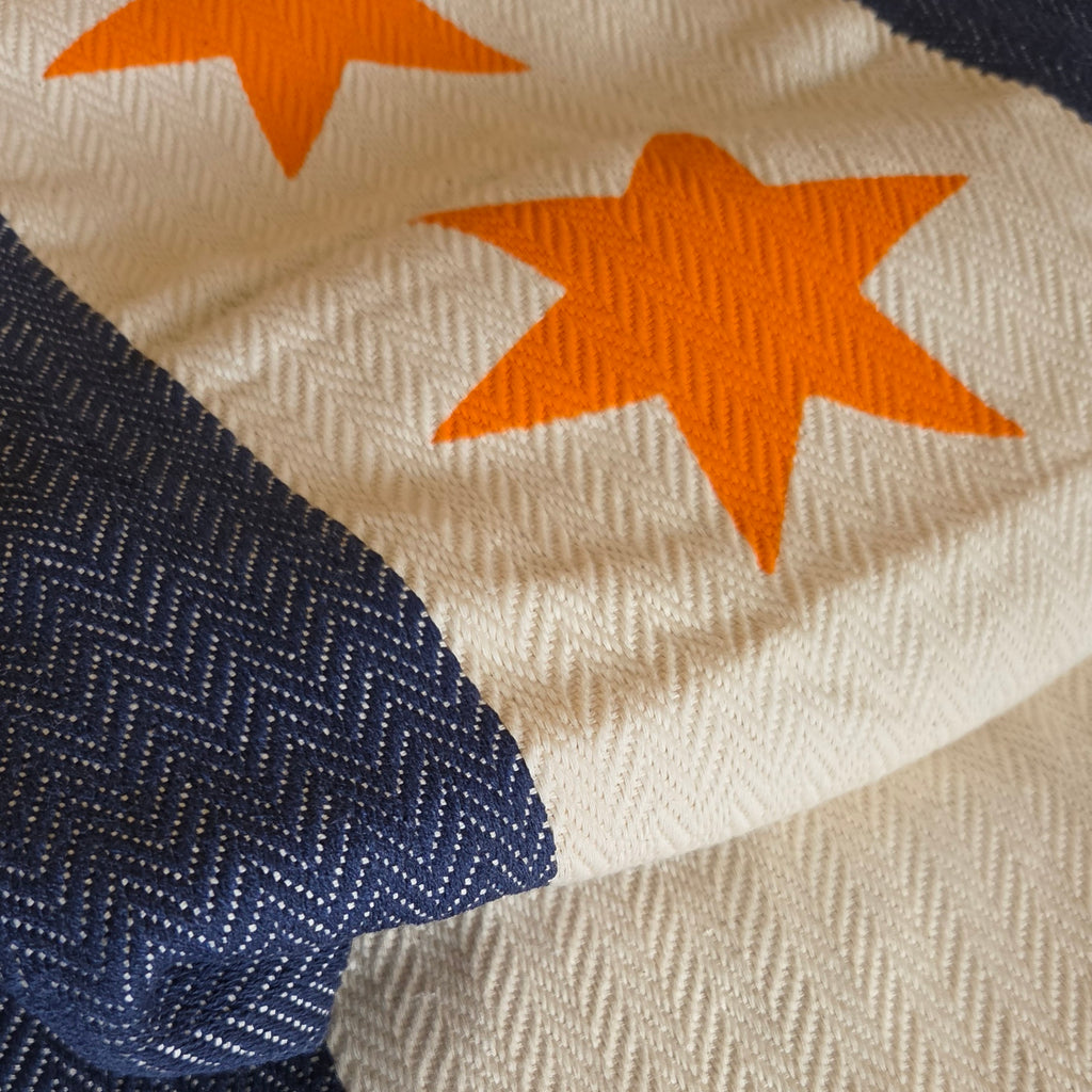 Chicago Flag Football Travel Blanket - Cream/Navy/Orange
